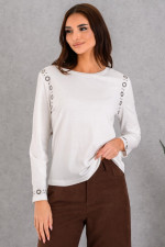 DERPOULI ΓΥΝΑΙΚΕΙΑ ΜΠΛΟΥΖΑ ΜΕ ΤΡΟΥΚΣ ΜΟΝΟΧΡΩΜΗ ΕΚΡΟΥ 1.10.27499 DERPOULI ΓΥΝΑΙΚΕΙΑ ΜΠΛΟΥΖΑ ΜΕ ΤΡΟΥΚΣ ΜΟΝΟΧΡΩΜΗ ΕΚΡΟΥ 1.10.27499