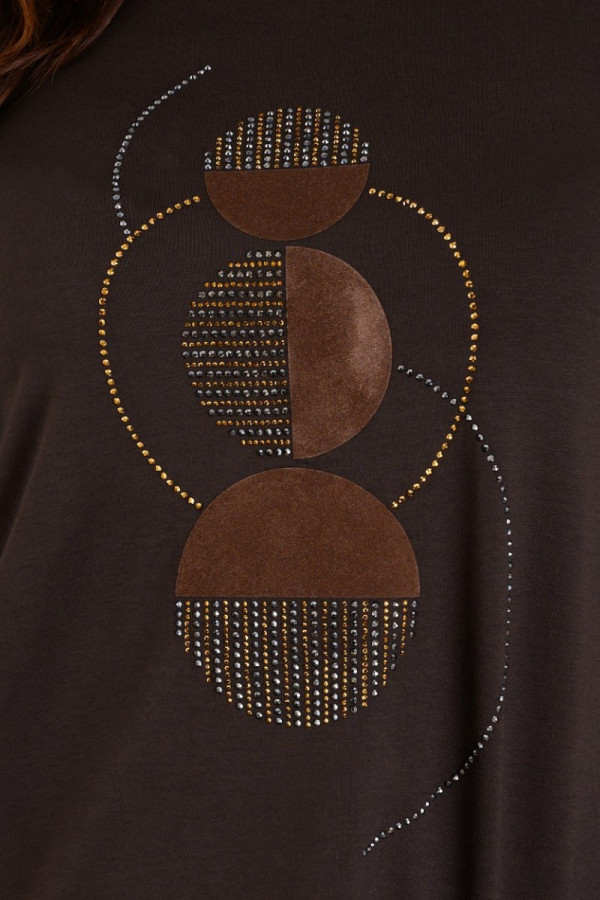 DERPOULI ΓΥΝΑΙΚΕΙΑ ΜΠΛΟΥΖΑ ΜΑΚΡΥΜΑΝΙΚΗ ΜΕ ΓΕΩΜΕΤΡΙΚΟ ΤΥΠΩΜΑ ΚΑΦΕ 1.10.27521