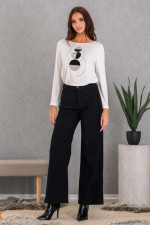 DERPOULI ΓΥΝΑΙΚΕΙΑ ΜΠΛΟΥΖΑ ΜΑΚΡΥΜΑΝΙΚΗ ΜΕ ΓΕΩΜΕΤΡΙΚΟ ΤΥΠΩΜΑ ΕΚΡΟΥ 1.10.27521