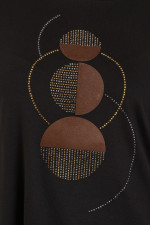 DERPOULI ΓΥΝΑΙΚΕΙΑ ΜΠΛΟΥΖΑ ΜΑΚΡΥΜΑΝΙΚΗ ΜΕ ΓΕΩΜΕΤΡΙΚΟ ΤΥΠΩΜΑ ΜΑΥΡΟ 1.10.27521