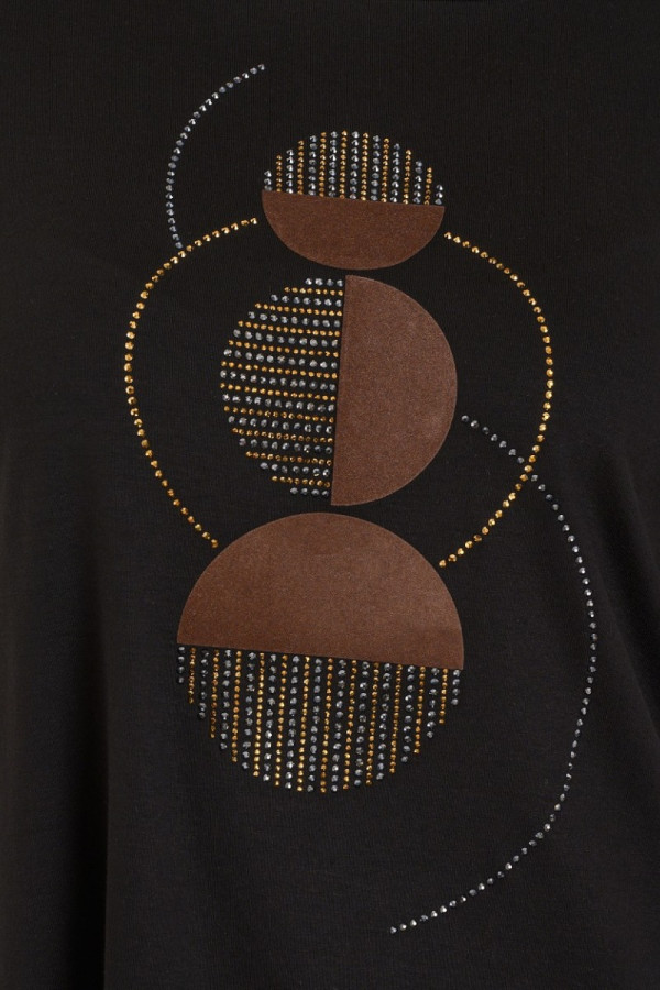 DERPOULI ΓΥΝΑΙΚΕΙΑ ΜΠΛΟΥΖΑ ΜΑΚΡΥΜΑΝΙΚΗ ΜΕ ΓΕΩΜΕΤΡΙΚΟ ΤΥΠΩΜΑ ΜΑΥΡΟ 1.10.27521