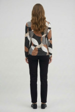 BE COOL ΓΥΝΑΙΚΕΙΑ ΜΑΚΡΥΜΑΝΙΚΗ ΜΠΛΟΥΖΑ ΜΕ ΓΕΩΜΕΤΡΙΚΟ ΜΟΤΙΒΟ ΓΚΡΙ 26-023