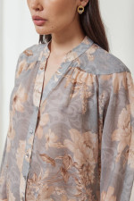 ENZZO ΓΥΝΑΙΚΕΙΟ ΠΟΥΚΑΜΙΣΟ ΜΑΟ ΓΙΑΚΑΣ FLORAL JOVI ΓΚΡΙ 251068