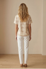 Γυναικεία μπλούζα Derpouli μπανάνα με γεωμετρικό μοτίβο 1.10.39365