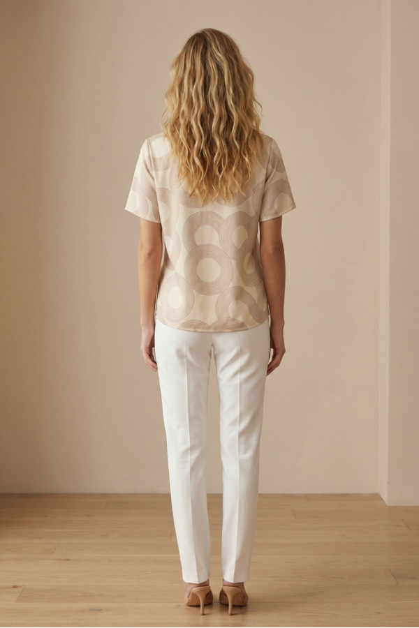 Γυναικεία μπλούζα Derpouli μπανάνα με γεωμετρικό μοτίβο 1.10.39365