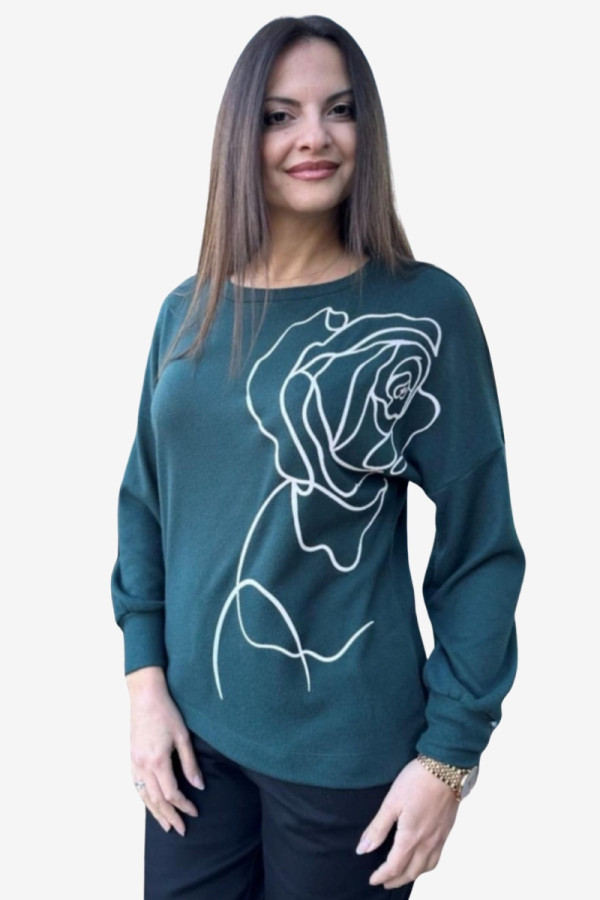 DERPOULI ΓΥΝΑΙΚΕΙΑ ΜΠΛΟΥΖΑ ΜΑΚΡΥΜΑΝΙΚΗ ΜΕ ΤΥΠΩΜΑ ΠΡΑΣΙΝΟ 1.10.27238 DERPOULI ΓΥΝΑΙΚΕΙΑ ΜΠΛΟΥΖΑ ΜΑΚΡΥΜΑΝΙΚΗ ΜΕ ΤΥΠΩΜΑ ΠΡΑΣΙΝΟ 1.10.27238