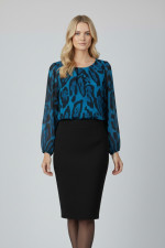 VAGIAS ΓΥΝΑΙΚΕΙΑ ΜΠΛΟΥΖΑ ANIMAL PRINT ΜΕ ΠΙΕΤΕΣ ΠΕΤΡΟΛ 5180-39