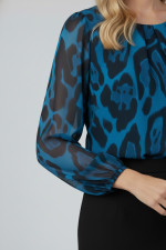 VAGIAS ΓΥΝΑΙΚΕΙΑ ΜΠΛΟΥΖΑ ANIMAL PRINT ΜΕ ΠΙΕΤΕΣ ΠΕΤΡΟΛ 5180-39