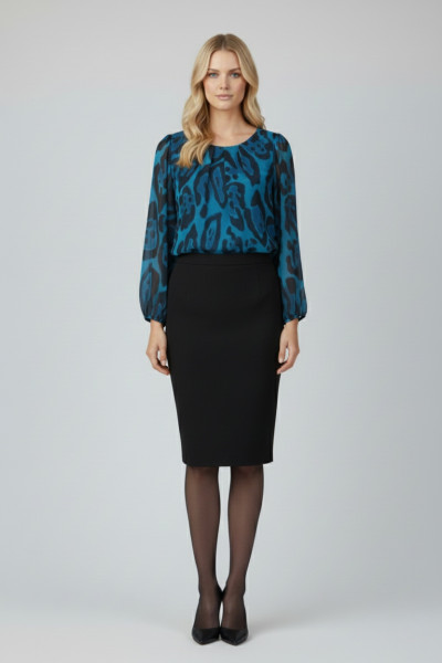 VAGIAS ΓΥΝΑΙΚΕΙΑ ΜΠΛΟΥΖΑ ANIMAL PRINT ΜΕ ΠΙΕΤΕΣ ΠΕΤΡΟΛ 5180-39