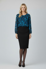 VAGIAS ΓΥΝΑΙΚΕΙΑ ΜΠΛΟΥΖΑ ANIMAL PRINT ΜΕ ΠΙΕΤΕΣ ΠΕΤΡΟΛ 5180-39