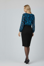 VAGIAS ΓΥΝΑΙΚΕΙΑ ΜΠΛΟΥΖΑ ANIMAL PRINT ΜΕ ΠΙΕΤΕΣ ΠΕΤΡΟΛ 5180-39