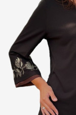 DERPOULI ΓΥΝΑΙΚΕΙΑ ΜΠΛΟΥΖΑ ΜΕ ΤΥΠΩΜΑ ΣΤΑ ΜΑΝΙΚΙΑ ΚΑΦΕ 1.10.27497