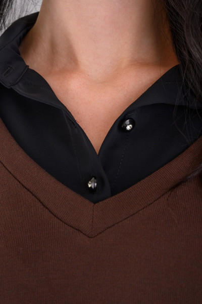 DERPOULI ΓΥΝΑΙΚΕΙΑ ΜΠΛΟΥΖΑ ΔΙΠΛΗ ΣΕ ΣΧΕΔΙΟ ΠΟΥΚΑΜΙΣΟΥ ΚΑΦΕ 1.10.27466