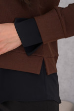 DERPOULI ΓΥΝΑΙΚΕΙΑ ΜΠΛΟΥΖΑ ΔΙΠΛΗ ΣΕ ΣΧΕΔΙΟ ΠΟΥΚΑΜΙΣΟΥ ΚΑΦΕ 1.10.27466