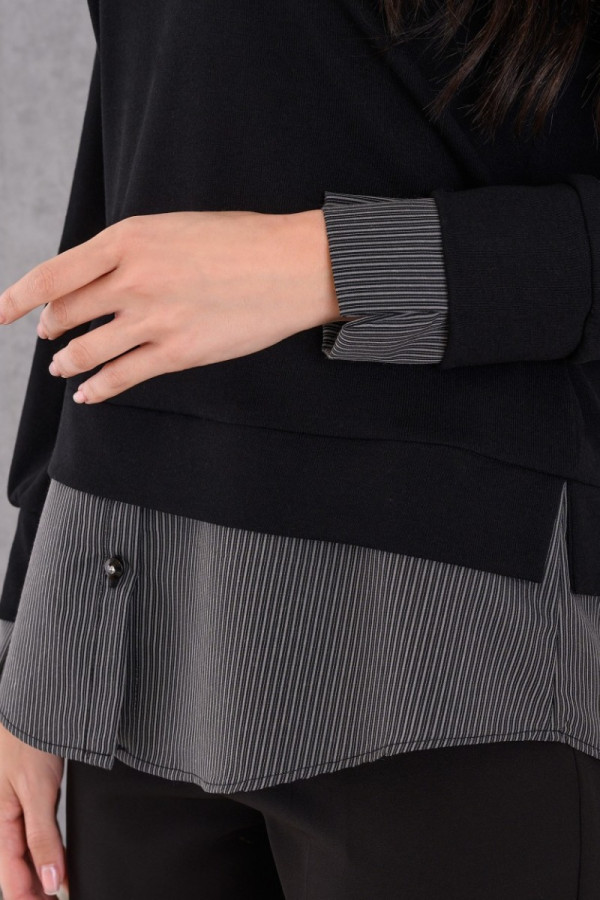 DERPOULI ΓΥΝΑΙΚΕΙΑ ΜΠΛΟΥΖΑ ΔΙΠΛΗ ΣΕ ΣΧΕΔΙΟ ΡΙΓΕ ΠΟΥΚΑΜΙΣΟ ΜΑΥΡΗ 1.10.27552 DERPOULI ΓΥΝΑΙΚΕΙΑ ΜΠΛΟΥΖΑ ΔΙΠΛΗ ΣΕ ΣΧΕΔΙΟ ΡΙΓΕ ΠΟΥΚΑΜΙΣΟ ΜΑΥΡΗ 1.10.27552