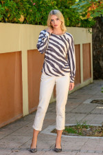 DERPOULI ΓΥΝΑΙΚΕΙΑ ΜΠΛΟΥΖΑ ΜΑΚΡΥΜΑΝΙΚΗ ANIMAL PRINT ΚΑΦΕ 1.10.27169