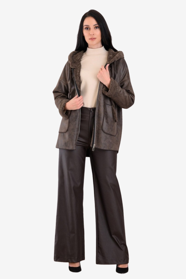 DERPOULI ΓΥΝΑΙΚΕΙΟ ΜΠΟΥΦΑΝ ΜΟΥΤΟΝ ΜΕ ΚΟΥΚΟΥΛΑ ΚΑΦΕ 1.25.39248