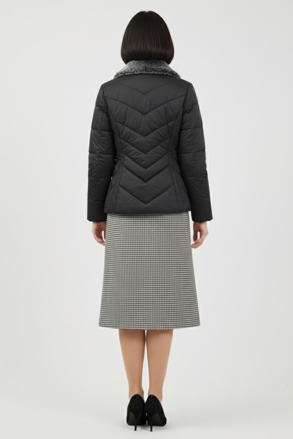 MICROCOAT ΓΥΝΑΙΚΕΙΟ ΜΕΣΑΤΟ ΜΠΟΥΦΑΝ ΜΕ ΑΠΟΣΠΩΜΕΝΗ VEGAN ΓΟΥΝΑ ΜΑΥΡΟ 253800