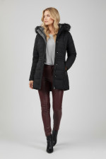 MICROCOAT ΓΥΝΑΙΚΕΙΟ ΜΠΟΥΦΑΝ ΚΑΠΙΤΟΝΕ ΜΕ ΑΠΟΣΠΩΜΕΝΗ ΚΟΥΚΟΥΛΑ ΜΑΥΡΟ 254000