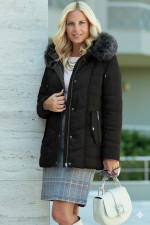 MICROCOAT ΓΥΝΑΙΚΕΙΟ ΜΠΟΥΦΑΝ ΚΑΠΙΤΟΝΕ ΜΕ ΑΠΟΣΠΩΜΕΝΗ ΚΟΥΚΟΥΛΑ ΜΑΥΡΟ 252401