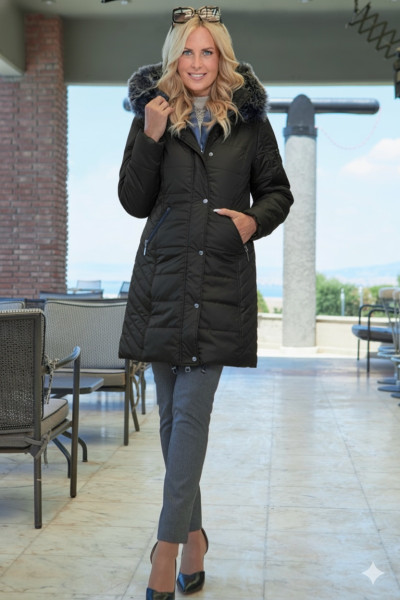 MICROCOAT ΓΥΝΑΙΚΕΙΟ ΜΠΟΥΦΑΝ ΚΑΠΙΤΟΝΕ ΜΕ ΑΠΟΣΠΩΜΕΝΗ ΚΟΥΚΟΥΛΑ ΜΑΥΡΟ 257778