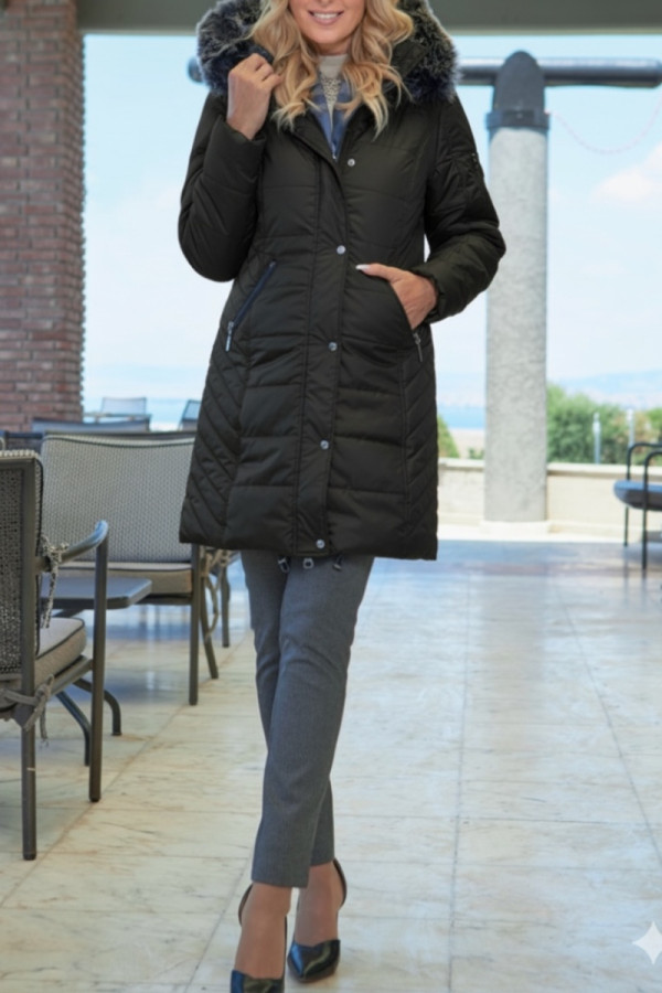 MICROCOAT ΓΥΝΑΙΚΕΙΟ ΜΠΟΥΦΑΝ ΚΑΠΙΤΟΝΕ ΜΕ ΑΠΟΣΠΩΜΕΝΗ ΚΟΥΚΟΥΛΑ ΜΑΥΡΟ 257778