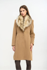 FIBES ΓΥΝΑΙΚΕΙΟ ΠΑΛΤΟ ΜΕ ΠΕΤΟ ΚΑΙ ΑΠΟΣΠΩΜΕΝΗ ΓΟΥΝΑ ΚΑΜΕΛ 01-6127