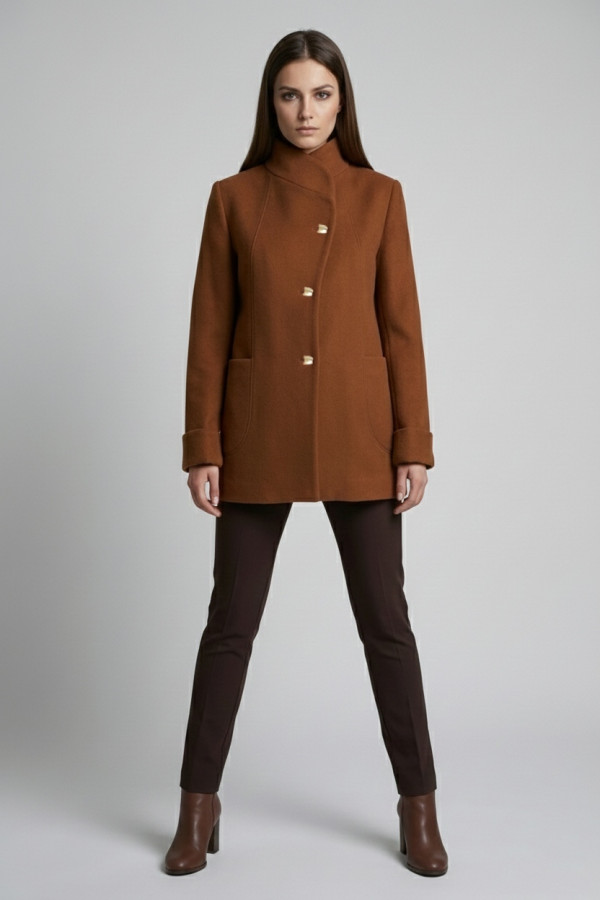 VAGIAS ΓΥΝΑΙΚΕΙΑ  ΖΑΚΕΤΑ ΠΑΛΤΟ ΜΕ ΧΡΥΣΑ ΚΟΥΜΠΙΑ ΚΑΜΕΛ 5868-40