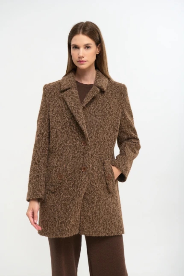 FIBES ΓΥΝΑΙΚΕΙΟ ΗΜΙΠΑΛΤΟ ΜΕ ΠΕΤΟ ΜΕΣΑΤΟ ΜΠΟΥΚΛΕ ΚΑΦΕ 01-6122