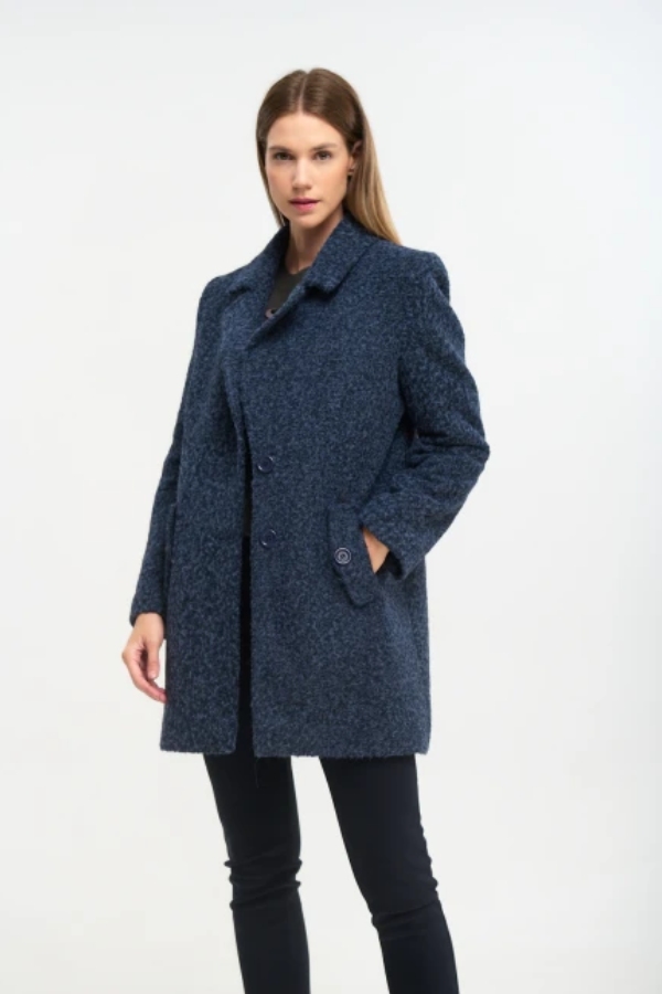 FIBES ΓΥΝΑΙΚΕΙΟ ΗΜΙΠΑΛΤΟ ΜΕ ΠΕΤΟ ΜΕΣΑΤΟ ΜΠΟΥΚΛΕ ΜΠΛΕ 01-6122