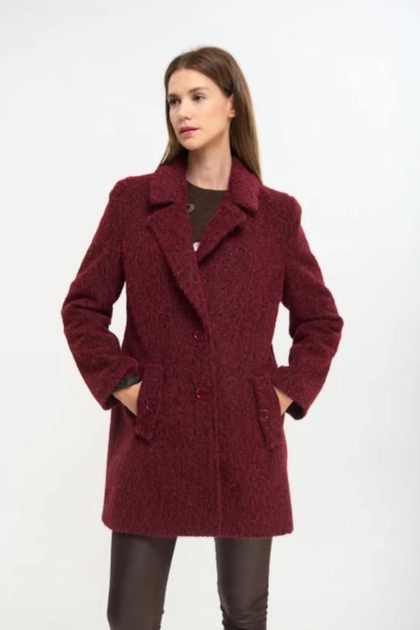 FIBES ΓΥΝΑΙΚΕΙΟ ΗΜΙΠΑΛΤΟ ΜΕ ΠΕΤΟ ΜΕΣΑΤΟ ΜΠΟΥΚΛΕ ΜΠΟΡΝΤΟ 01-6122