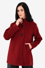 DERPOULI ΓΥΝΑΙΚΕΙΟ ΗΜΙΠΑΛΤΟ ΒΕΛΟΥΡ ΜΕ ΜΑΟ ΓΙΑΚΑ ΚΑΙ ΚΟΥΜΠΙΑ WINE 1.25.39-50781