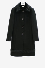VAGIAS ΓΥΝΑΙΚΕΙΟ ΗΜΙΠΑΛΤΟ VELOUR ΜΕ ΓΟΥΝΑ ΜΑΥΡΟ 4815-99