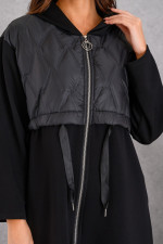 DERPOULI ΓΥΝΑΙΚΕΙΑ ΖΑΚΕΤΑ ΜΑΚΡΥΑ ΜΕ ΣΥΝΔΥΑΣΜΟ ΥΦΑΣΜΑΤΩΝ ΜΑΥΡΟ 1.22.39-50756