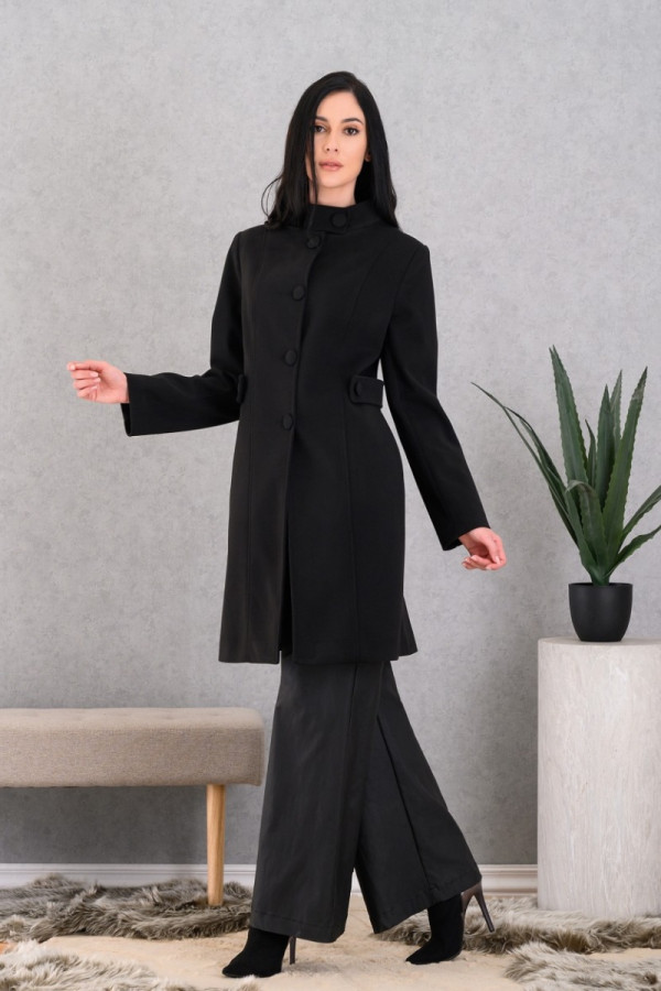 DERPOULI ΓΥΝΑΙΚΕΙΟ ΗΜΙΠΑΛΤΟ ΜΕ ΜΕΑΟ ΓΙΑΚΑ ΜΑΥΡΟ 1.25.39-50720