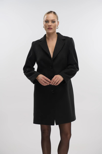 FIBES ΓΥΒΝΑΙΚΕΙΟ ΗΜΙΠΑΛΤΟ ΜΕ ΠΕΤΟ ΓΙΑΚΑ ΣΕ ΒΕΛΟΥΡ ΜΑΥΡΟ 01-6117