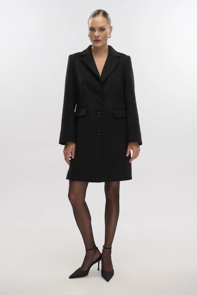 FIBES ΓΥΒΝΑΙΚΕΙΟ ΗΜΙΠΑΛΤΟ ΜΕ ΠΕΤΟ ΓΙΑΚΑ ΣΕ ΒΕΛΟΥΡ ΜΑΥΡΟ 01-6117