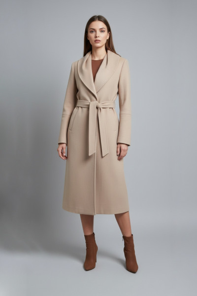 VAGIAS ΓΥΝΑΙΚΕΙΟ ΠΑΛΤΟ ΜΕ ΠΙΕΤΑ ΣΤΟ ΠΕΤΟ ΚΑΙ ΖΩΝΗ ΚΑΜΕΛ ΑΝΟΙΚΤΟ 5877-40