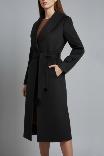 VAGIAS ΓΥΝΑΙΚΕΙΟ ΠΑΛΤΟ ΜΕ ΠΙΕΤΑ ΣΤΟ ΠΕΤΟ ΚΑΙ ΖΩΝΗ ΜΑΥΡΟ 5877-40