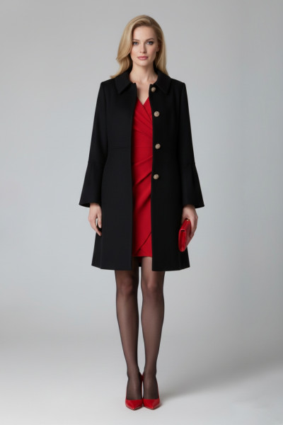 VAGIAS ΓΥΝΑΙΚΕΙΟ ΜΑΝΤΟ ΜΕ ΣΧΕΔΙΟ ΣΤΑ ΜΑΝΙΚΙΑ ΚΡΕΠ ΜΑΥΡΟ 4800-20