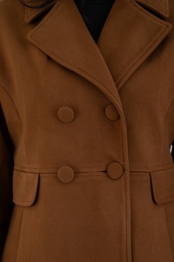 DERPOULI ΓΥΝΑΙΚΕΙΟ ΗΜΙΠΑΛΤΟ ΣΤΑΥΡΩΤΟ ΚΑΦΕ 1.25.39-50721 DERPOULI ΓΥΝΑΙΚΕΙΟ ΗΜΙΠΑΛΤΟ ΣΤΑΥΡΩΤΟ ΚΑΦΕ 1.25.39-50721