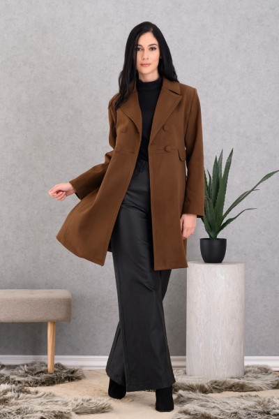 DERPOULI ΓΥΝΑΙΚΕΙΟ ΗΜΙΠΑΛΤΟ ΣΤΑΥΡΩΤΟ ΚΑΦΕ 1.25.39-50721