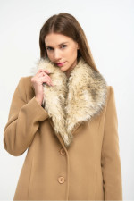 FIBES ΓΥΝΑΙΚΕΙΟ ΠΑΛΤΟ ΜΕ ΠΕΤΟ ΚΑΙ ΑΠΟΣΠΩΜΕΝΗ ΓΟΥΝΑ ΚΑΜΕΛ 01-6127