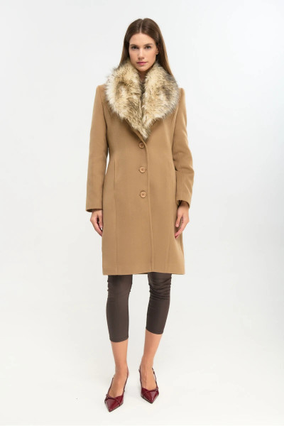 FIBES ΓΥΝΑΙΚΕΙΟ ΠΑΛΤΟ ΜΕ ΠΕΤΟ ΚΑΙ ΑΠΟΣΠΩΜΕΝΗ ΓΟΥΝΑ ΚΑΜΕΛ 01-6127