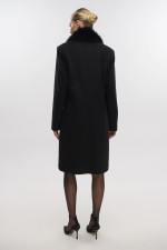 FIBES ΓΥΝΑΙΚΕΙΟ ΠΑΛΤΟ ΜΕ ΠΕΤΟ ΚΑΙ ΑΠΟΣΠΩΜΕΝΗ ΓΟΥΝΑ ΜΑΥΡΟ 01-6127