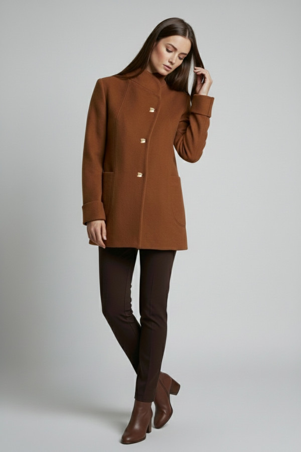 VAGIAS ΓΥΝΑΙΚΕΙΑ  ΖΑΚΕΤΑ ΠΑΛΤΟ ΜΕ ΧΡΥΣΑ ΚΟΥΜΠΙΑ ΚΑΜΕΛ 5868-40