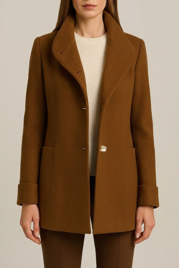 VAGIAS ΓΥΝΑΙΚΕΙΑ  ΖΑΚΕΤΑ ΠΑΛΤΟ ΜΕ ΧΡΥΣΑ ΚΟΥΜΠΙΑ ΚΑΜΕΛ 5868-40