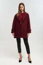 FIBES ΓΥΝΑΙΚΕΙΟ ΗΜΙΠΑΛΤΟ ΜΠΟΥΚΛΕ ΜΕ ΡΕΓΚΛΑΝ ΜΠΟΡΝΤΟ 01-6119