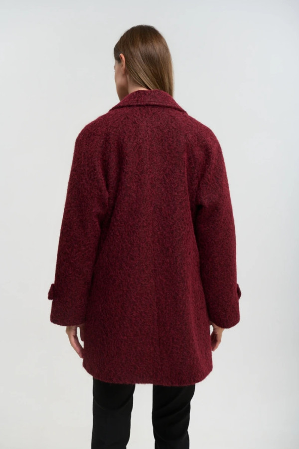 FIBES ΓΥΝΑΙΚΕΙΟ ΗΜΙΠΑΛΤΟ ΜΠΟΥΚΛΕ ΜΕ ΡΕΓΚΛΑΝ ΜΠΟΡΝΤΟ 01-6119