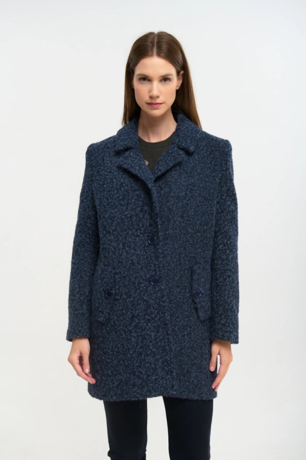 FIBES ΓΥΝΑΙΚΕΙΟ ΗΜΙΠΑΛΤΟ ΜΕ ΠΕΤΟ ΜΕΣΑΤΟ ΜΠΟΥΚΛΕ ΜΠΛΕ 01-6122